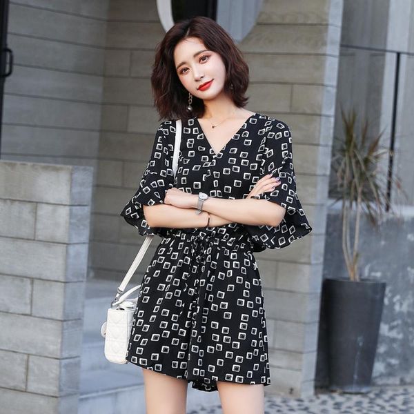 women's jumpsuits & rompers fashion women short sleeve v-neck ol ladies summer casual romper bodysuit holiday playsuit outwear clothes, Black;white
women's jumpsuits & rompers fashion women short sleeve v-neck ol ladies summer casual romper bodysuit holiday playsuit outwear clothes, Black;white