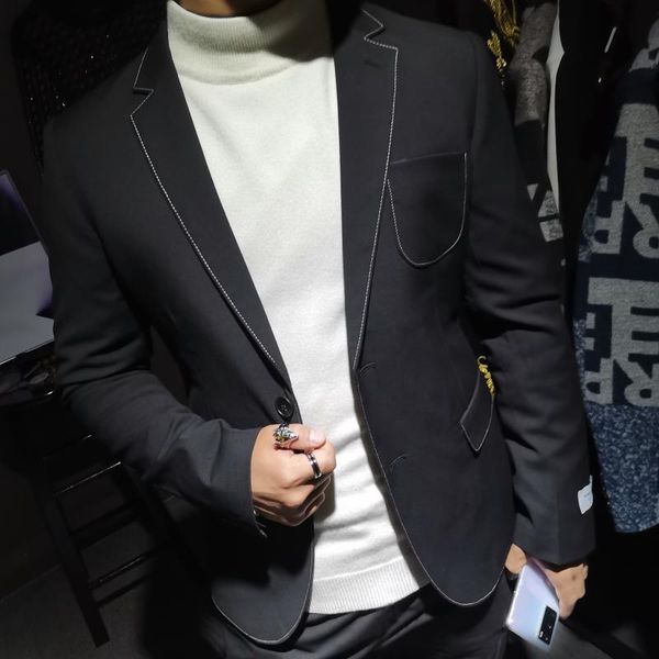 men's suits & blazers black mens blazer jacket business homens stage costumes men hombre casual masculino autumn british style, White;black
men's suits & blazers black mens blazer jacket business homens stage costumes men hombre casual masculino autumn british style, White;black