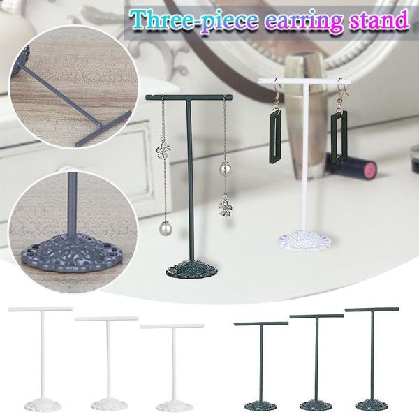hooks & rails 3pcs/set portable earring jewelry display rack metal stud necklace organizer ornament t bar hanger showcase holder stand #t2p
hooks & rails 3pcs/set portable earring jewelry display rack metal stud necklace organizer ornament t bar hanger showcase holder stand #t2p