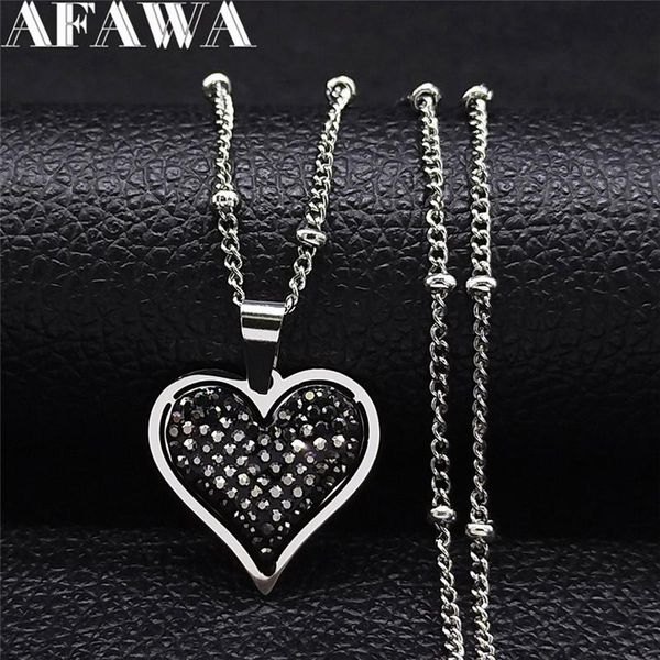 pendant necklaces heart black crystal stainless steel necklace women silver color small charm jewelry chaine n4871s01
pendant necklaces heart black crystal stainless steel necklace women silver color small charm jewelry chaine n4871s01