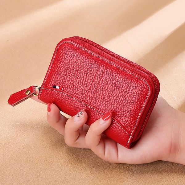 wallets version of high-end genuine leather card bag embossed women's stitching coin purse, Red;black
wallets version of high-end genuine leather card bag embossed women's stitching coin purse, Red;black