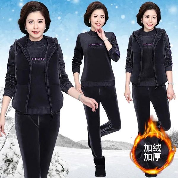 women's two piece pants thicken winter velvet tracksuit women velour three set casual hooded waistcoat mom and pant suit snow warm loun, White
women's two piece pants thicken winter velvet tracksuit women velour three set casual hooded waistcoat mom and pant suit snow warm loun, White