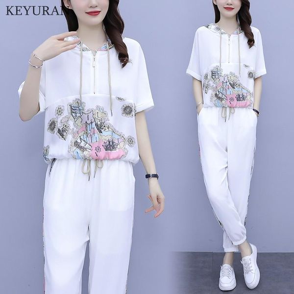 women's two piece pants plus size summer casual short sleeve tracksuit 2 set women korean hooded print t-shirt + sweatpants suit joggi, White
women's two piece pants plus size summer casual short sleeve tracksuit 2 set women korean hooded print t-shirt + sweatpants suit joggi, White