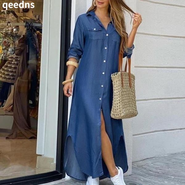 casual dresses autumn long dress sleeve shirt women denim pocket button print loose 2021, Black;gray
casual dresses autumn long dress sleeve shirt women denim pocket button print loose 2021, Black;gray