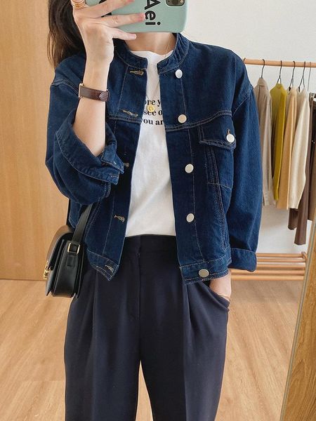 short denim jacket women's loose fit korean autumn 2021 outerwear jackets, Black;brown
short denim jacket women's loose fit korean autumn 2021 outerwear jackets, Black;brown