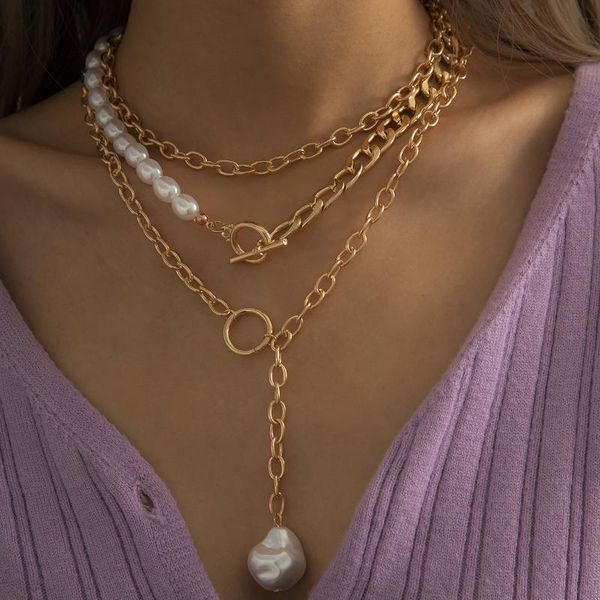 pendant necklaces 2021 vintage irregular waterdrop imitation pearl ot buckle geometric cross chain necklace for women clavicle jewelry, Silver
pendant necklaces 2021 vintage irregular waterdrop imitation pearl ot buckle geometric cross chain necklace for women clavicle jewelry, Silver