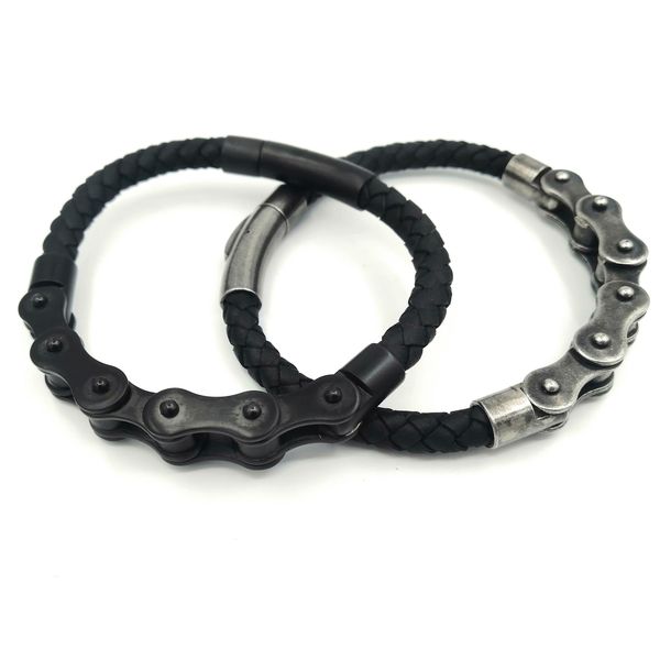 jln locomotive chain bracelet bangle punk rock style stainless steel motorcycle biker chain pu leather bracelets for men, Black
jln locomotive chain bracelet bangle punk rock style stainless steel motorcycle biker chain pu leather bracelets for men, Black