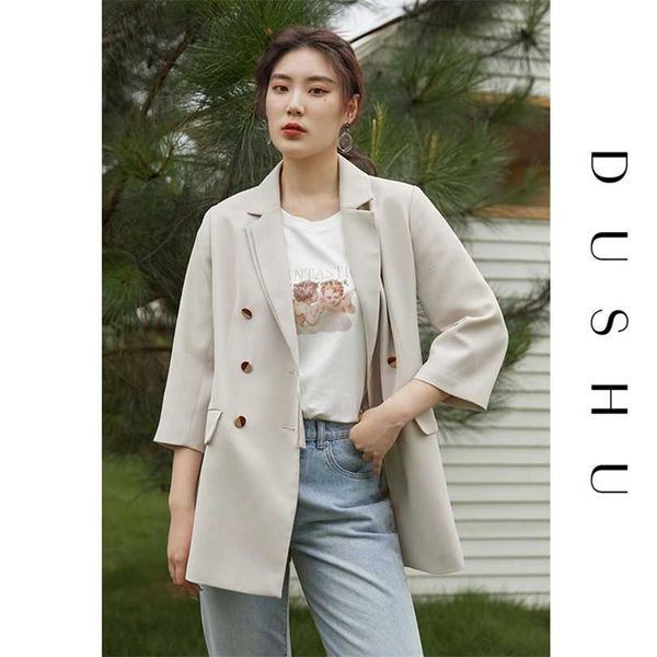 dushu oversized casual white blazer women long sleeve autumn winter short jacket female elegant office suit plus size 211006, White;black
dushu oversized casual white blazer women long sleeve autumn winter short jacket female elegant office suit plus size 211006, White;black