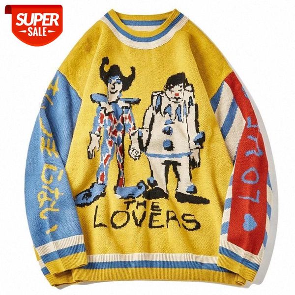 harajuku sweater pullover men patchwork clown print knitted hip hop streetwear retro 2021 spring male loose #0j3n, White;black
harajuku sweater pullover men patchwork clown print knitted hip hop streetwear retro 2021 spring male loose #0j3n, White;black