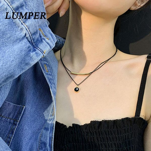 chokers lumper fashion simple geometry round pendant necklace with black double-layer personality design, Golden;silver
chokers lumper fashion simple geometry round pendant necklace with black double-layer personality design, Golden;silver