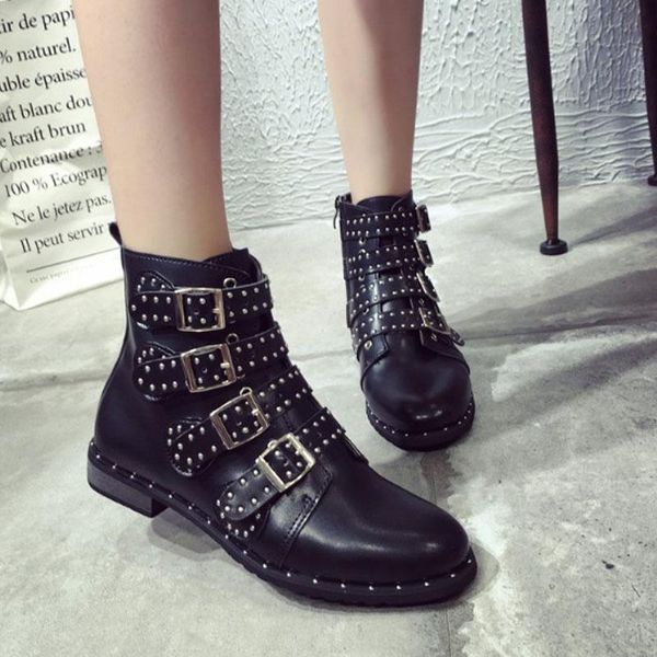 fashion women studded ankle boots winter pu leather high flat brand casual shoes ladies black
fashion women studded ankle boots winter pu leather high flat brand casual shoes ladies black