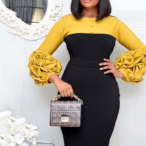 elegant patchwork womens dress party african women puff sleeve bodycon midi office ladies vestidos plus size blue yellow robe, Black;gray
elegant patchwork womens dress party african women puff sleeve bodycon midi office ladies vestidos plus size blue yellow robe, Black;gray