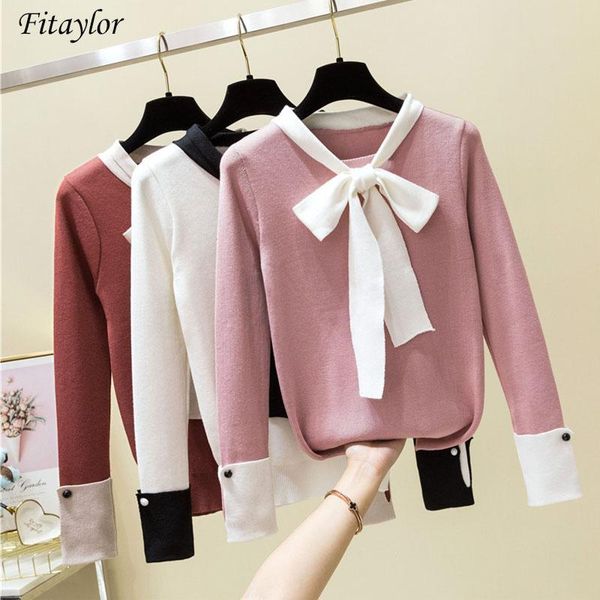 women's sweaters fitaylor knotted decoration bowtie women short style slim sweater knitted cute butterfly collar lady office wear, White;black
women's sweaters fitaylor knotted decoration bowtie women short style slim sweater knitted cute butterfly collar lady office wear, White;black