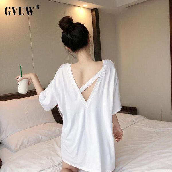 2021 summer fashion women t-shirt short sleeve round collar solid designed backless loose large size casual wild 20d097 women's, White
2021 summer fashion women t-shirt short sleeve round collar solid designed backless loose large size casual wild 20d097 women's, White