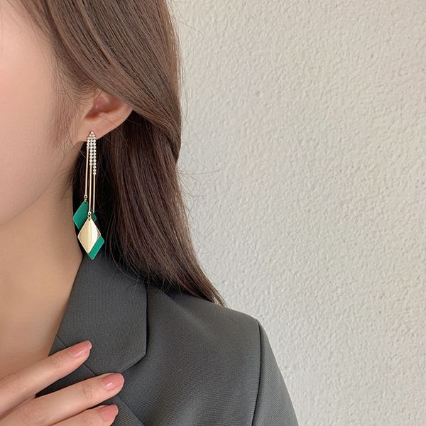 geometric tassel earrings long diamond earrings temperament personality versatile net red show face thin jewelry female, Golden
geometric tassel earrings long diamond earrings temperament personality versatile net red show face thin jewelry female, Golden