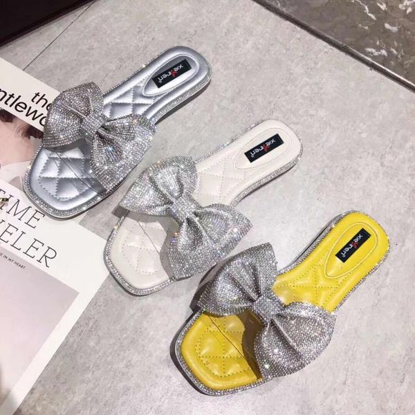 slippers 2021 summer rhinestone bow women's sandals soft bottom square head women for beach outdoor shoes, Black
slippers 2021 summer rhinestone bow women's sandals soft bottom square head women for beach outdoor shoes, Black