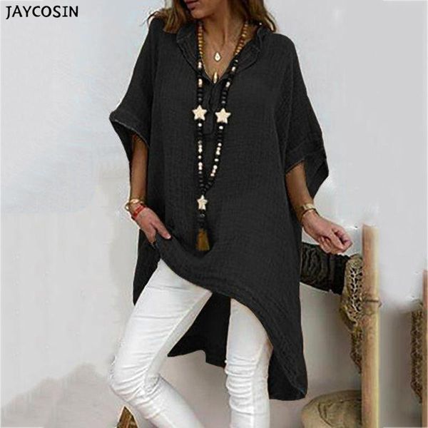 women's t-shirt ladies loose v-neck solid color lengthened comfortable multi-color large size optional casual commuting, White
women's t-shirt ladies loose v-neck solid color lengthened comfortable multi-color large size optional casual commuting, White