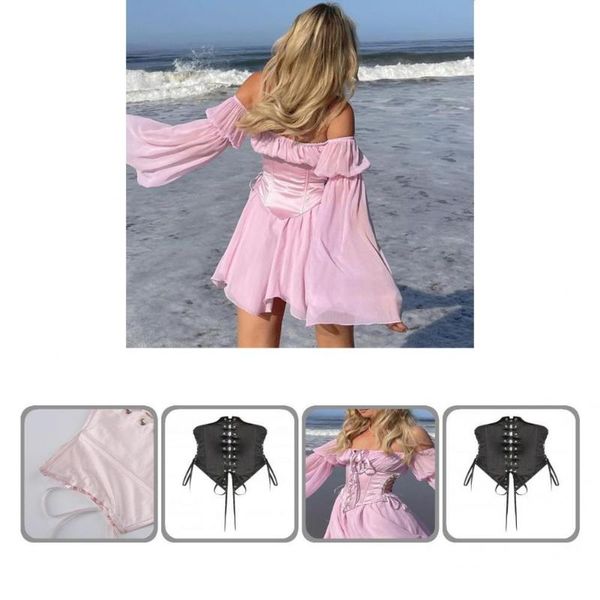 bustiers & corsets useful attractive lace-up lady cincher bustier trendy wide belt, Black;white 
bustiers & corsets useful attractive lace-up lady cincher bustier trendy wide belt, Black;white