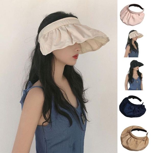 wide brim hats women summer sun hat pleated semi-closed loop empty cap sunlight protection for golf tennis training wome, Blue;gray
wide brim hats women summer sun hat pleated semi-closed loop empty cap sunlight protection for golf tennis training wome, Blue;gray