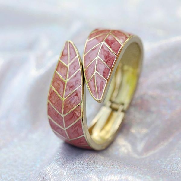 bangle flower leaf gold enamel bracelet fashion women jewelry anniversary gift, Black
bangle flower leaf gold enamel bracelet fashion women jewelry anniversary gift, Black