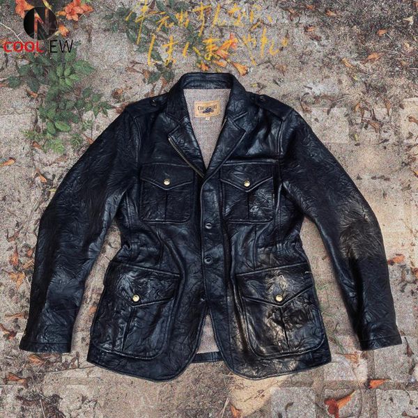 men's leather & faux cdj-130 cidu us size super quality genuine italian goat skin wool lining stylish safari jacket, Black
men's leather & faux cdj-130 cidu us size super quality genuine italian goat skin wool lining stylish safari jacket, Black
