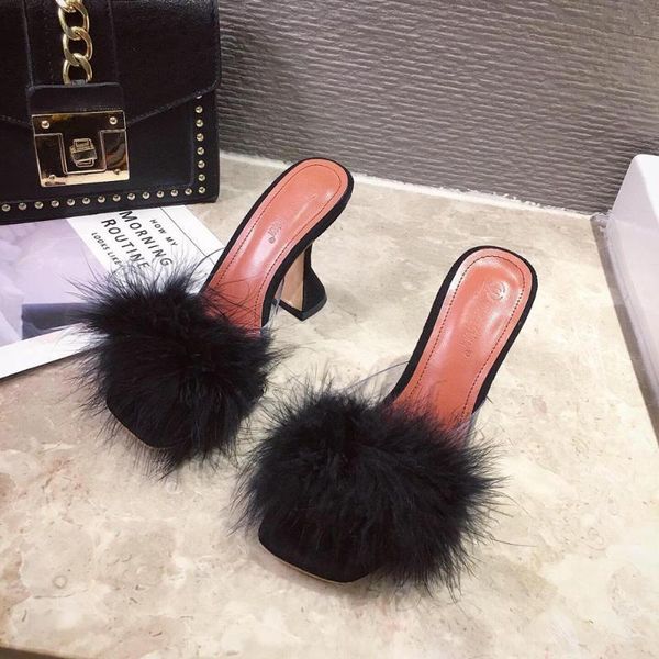 slippers lanlojer 2021 summer feather women pumps mules sandals shoes fur high heels pvc ladies transparent, Black
slippers lanlojer 2021 summer feather women pumps mules sandals shoes fur high heels pvc ladies transparent, Black