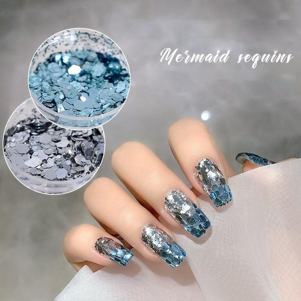 nail glitter 1pcs gradient mermaid sequins blue/silver chunky hexagon shiny gel polish slakes for acrylic supplies, Silver;gold
nail glitter 1pcs gradient mermaid sequins blue/silver chunky hexagon shiny gel polish slakes for acrylic supplies, Silver;gold