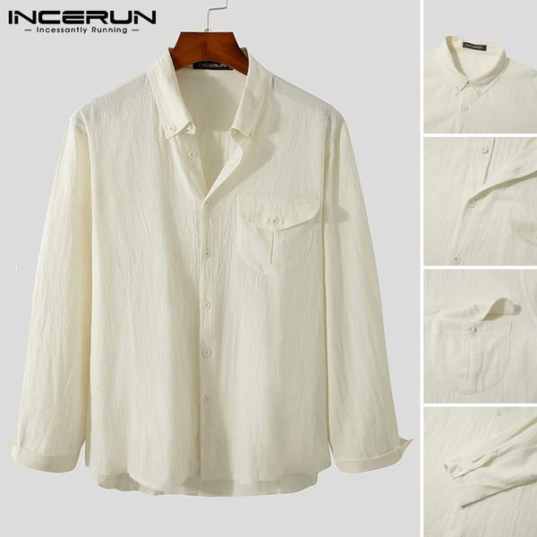 men's casual shirts incerun men 2021 solid blouse loose fitting mens long sleeve lapel collar 100% cotton s-3xl, White;black
men's casual shirts incerun men 2021 solid blouse loose fitting mens long sleeve lapel collar 100% cotton s-3xl, White;black
