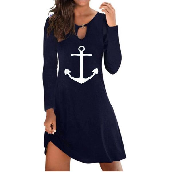casual dresses spring autumn polyester women's dress round collar long sleeve pullover anchor print fashion streetwear, Black;gray
casual dresses spring autumn polyester women's dress round collar long sleeve pullover anchor print fashion streetwear, Black;gray