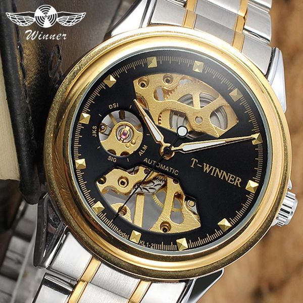 winner 2021 design men watches watch half skeleton black golden transparent fashion casual mechanical wristwatches, Slivery;brown
winner 2021 design men watches watch half skeleton black golden transparent fashion casual mechanical wristwatches, Slivery;brown