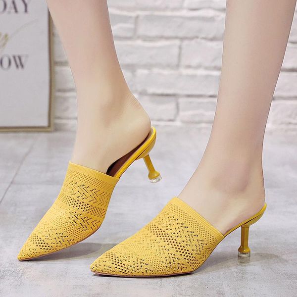 pointed toes woven knit fashion women half med heels stilettos mules loafer casual feminine slippers slides sandalias shoe e629, Black
pointed toes woven knit fashion women half med heels stilettos mules loafer casual feminine slippers slides sandalias shoe e629, Black
