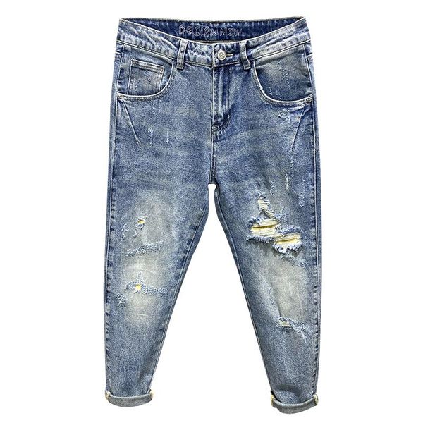 men's jeans hip hop men light blue stretch harem pants destroyed moto biker cropped trousers pantalones hombre
men's jeans hip hop men light blue stretch harem pants destroyed moto biker cropped trousers pantalones hombre