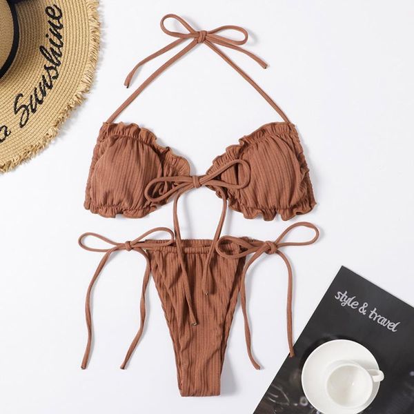 women's swimwear ruffle solid women bikini set cross bandeau swimsuit two-piece swim pool beach bikinis 2021 mujer, White;black
women's swimwear ruffle solid women bikini set cross bandeau swimsuit two-piece swim pool beach bikinis 2021 mujer, White;black