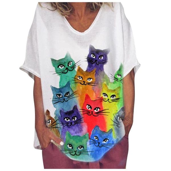 t-shirts fashion womens loose color print short sleeves t-shirt v-neck casual tees for women stylish manga corta women's, White
t-shirts fashion womens loose color print short sleeves t-shirt v-neck casual tees for women stylish manga corta women's, White