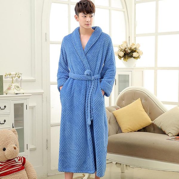 men's sleepwear mens thick waffle extra long kimono bath robe soft as silk bathrobe men warm winter robes male dressing gown nightgo, Black;brown
men's sleepwear mens thick waffle extra long kimono bath robe soft as silk bathrobe men warm winter robes male dressing gown nightgo, Black;brown