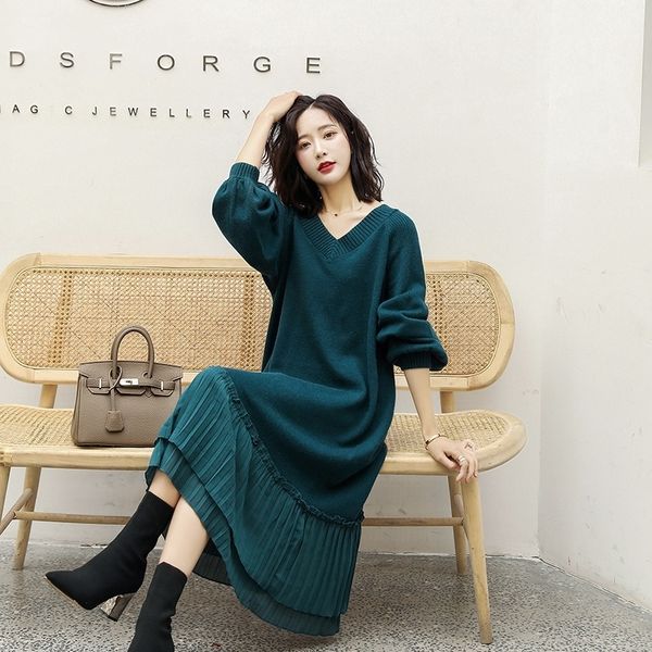 ouac 2021 springkorean loose size knitwear plus size dresses short knitwear over knee knitted skirt medium length slim stitching with sweat
ouac 2021 springkorean loose size knitwear plus size dresses short knitwear over knee knitted skirt medium length slim stitching with sweat