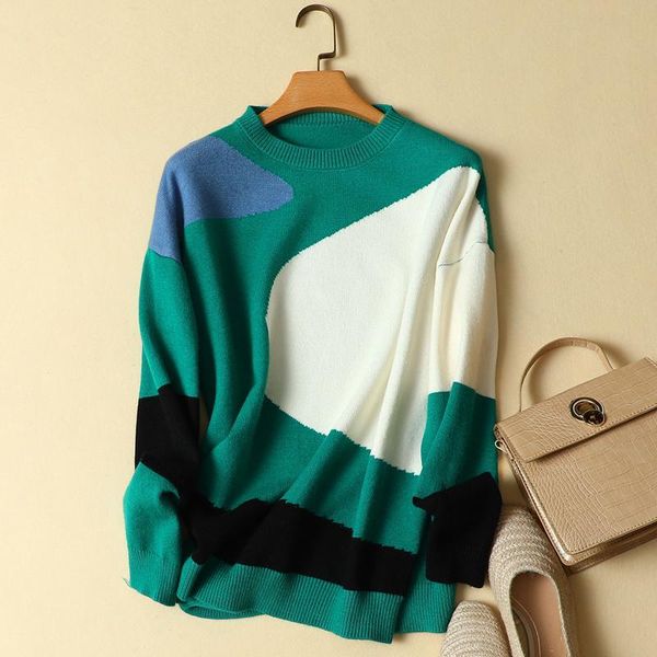 women's sweaters autumn winter 2021 round neck knitted long sleeve korean bottomed shirt pullover loose sweater fashion and leisure, White;black
women's sweaters autumn winter 2021 round neck knitted long sleeve korean bottomed shirt pullover loose sweater fashion and leisure, White;black