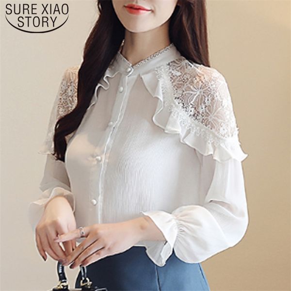 korean office lady lace white loose blouse solid stand collar chiffon women spring long sleeve shirt 7959 50 210506
korean office lady lace white loose blouse solid stand collar chiffon women spring long sleeve shirt 7959 50 210506