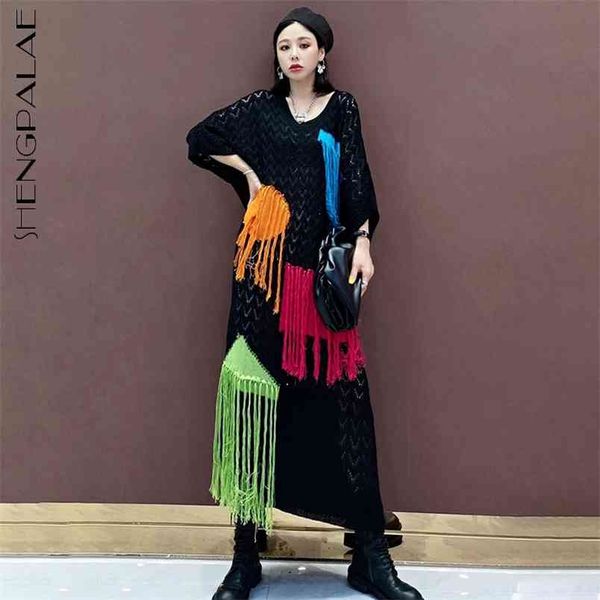 shengpllae personality contrast color tassel knitted dress women's spring round neck large size mid-calf dresses female 210427, Black;gray
shengpllae personality contrast color tassel knitted dress women's spring round neck large size mid-calf dresses female 210427, Black;gray