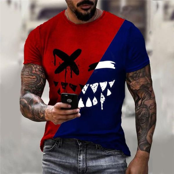 men's t-shirts patchwork smile print o-neck pullovers summer mens short sleeve casual t shirts men fashion loose tee shirt 2021 street, White;black
men's t-shirts patchwork smile print o-neck pullovers summer mens short sleeve casual t shirts men fashion loose tee shirt 2021 street, White;black