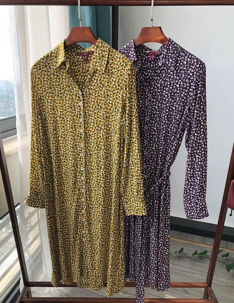 women dress elegant early autumn flower print viscose shirt retro casual dresses, Black;gray
women dress elegant early autumn flower print viscose shirt retro casual dresses, Black;gray