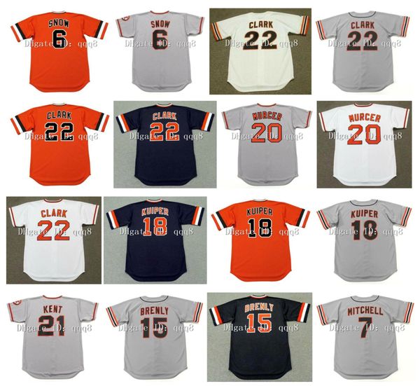 retro j.t. snow 22 will clark 20 bobby murcer 15 bob brenly 18 duane kuiper 30 derrel thomas kevin 7 mitchell grey white orange black vintag, Blue;black
retro j.t. snow 22 will clark 20 bobby murcer 15 bob brenly 18 duane kuiper 30 derrel thomas kevin 7 mitchell grey white orange black vintag, Blue;black
