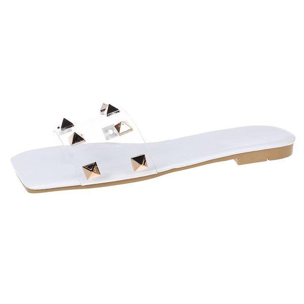 slippers vmti 2021 summer fashion rivet transparent sandals and women's outer wear square toe flat-bottomed women, Black
slippers vmti 2021 summer fashion rivet transparent sandals and women's outer wear square toe flat-bottomed women, Black