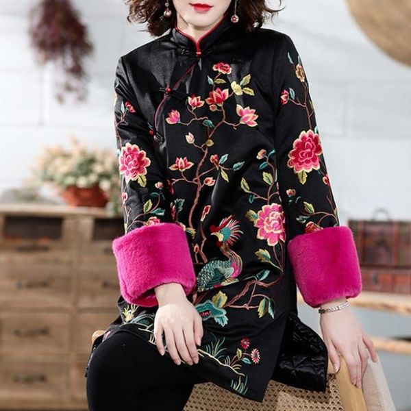 ethnic clothing 2021 winter style chinese retro embroidery three-quarter sleeves mid-length padded jacket dress coat women's cl, Red
ethnic clothing 2021 winter style chinese retro embroidery three-quarter sleeves mid-length padded jacket dress coat women's cl, Red