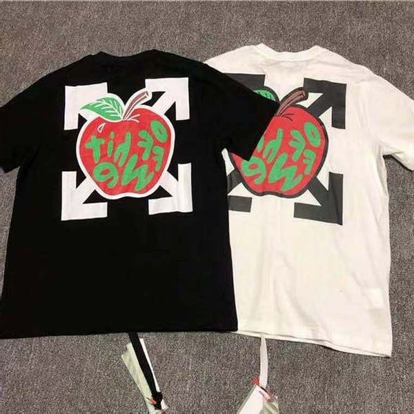 2021 new style apple arrstyle print off stylehite casual trend men's and women's short sleeve t-shirt-, White;black
2021 new style apple arrstyle print off stylehite casual trend men's and women's short sleeve t-shirt-, White;black