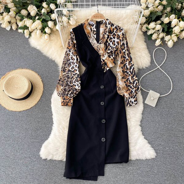 casual dresses singiny retro-leopard design, women's fashionable print collar engraved dress thin 2021 chic korean autumn dress irregul, Black;gray
casual dresses singiny retro-leopard design, women's fashionable print collar engraved dress thin 2021 chic korean autumn dress irregul, Black;gray