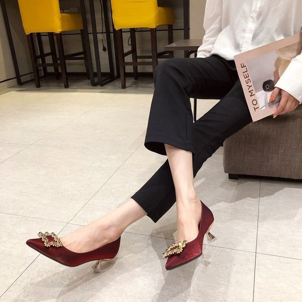 luxury dress shoes high heel's middle heel 2021 summer fashion pointed red fairy bride wedding sho, Black
luxury dress shoes high heel's middle heel 2021 summer fashion pointed red fairy bride wedding sho, Black