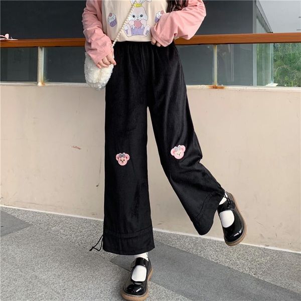 women's pants & capris loose bear embroidery wild leg baggy japanese kawaii harajuku teen girls y2k casual female sweet cute sweatpants, Black;white
women's pants & capris loose bear embroidery wild leg baggy japanese kawaii harajuku teen girls y2k casual female sweet cute sweatpants, Black;white