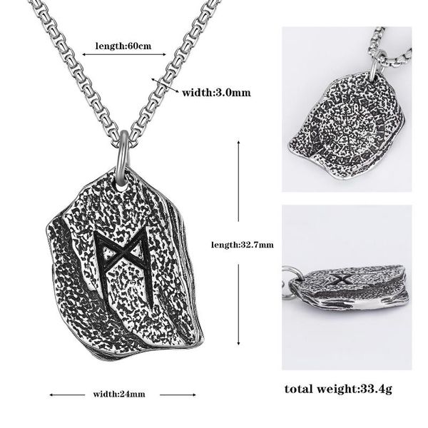 pendant necklaces 2022 rune necklace hip hop medal titanium steel jewelry gothic chain mens, Silver
pendant necklaces 2022 rune necklace hip hop medal titanium steel jewelry gothic chain mens, Silver