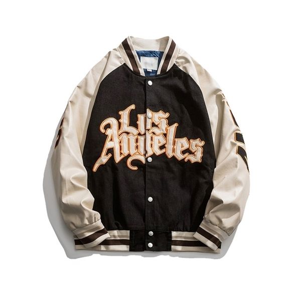 large size embroidery baseball jacket loose coat womens s couple bomber hip hop street clothing 211014, Black;brown
large size embroidery baseball jacket loose coat womens s couple bomber hip hop street clothing 211014, Black;brown